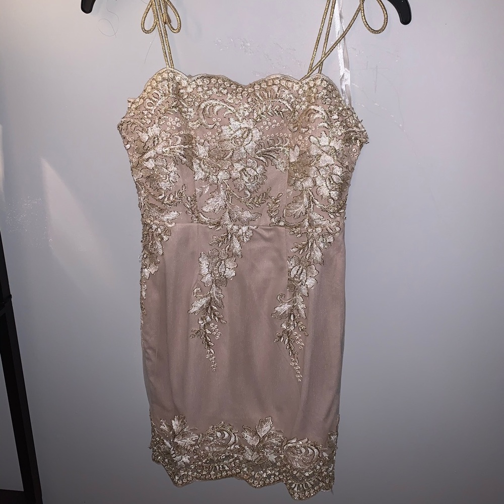 gold detailed dress
